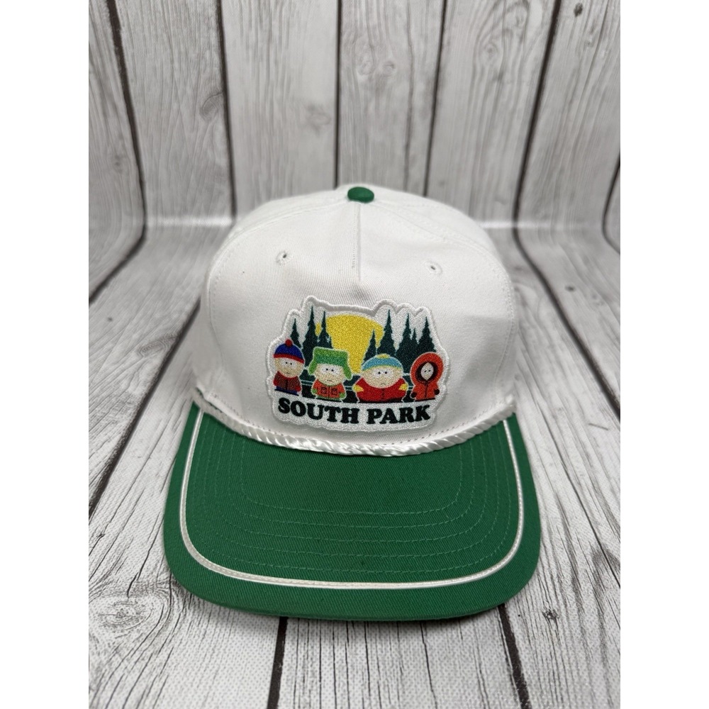 South Park Retro Rope Snapback Hat White Green Golf Comedy Central Cap